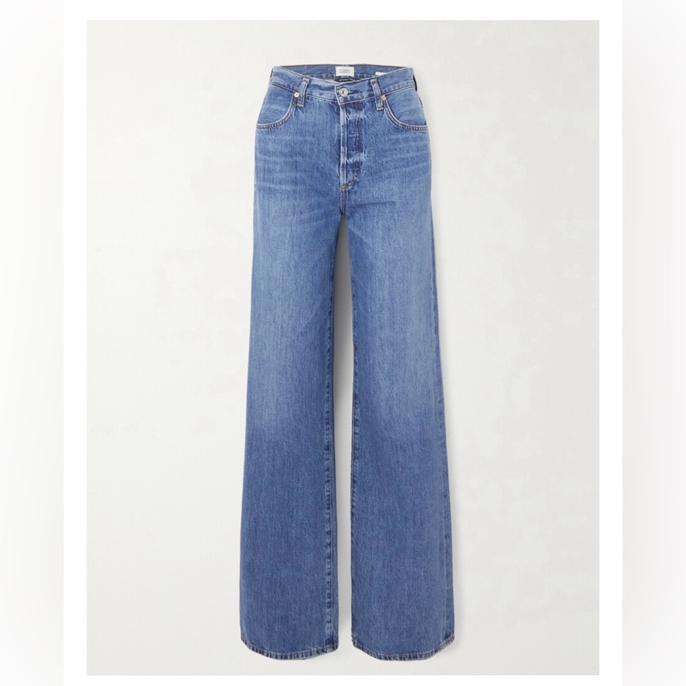 Citizens of Humanity Annina high-rise wide-leg organic jean in mid-denim